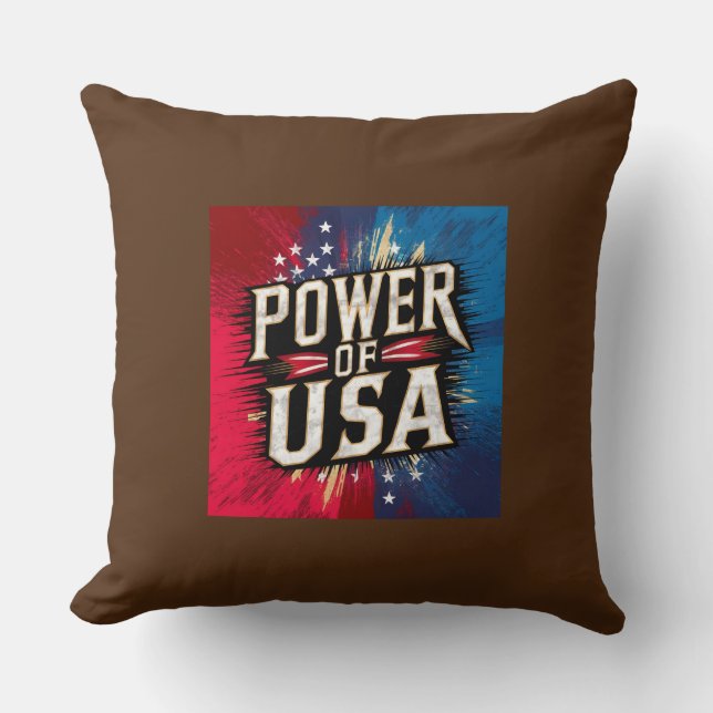 Cojín Decorativo Poder de USA Pillow - Patriótico Americano (Anverso)