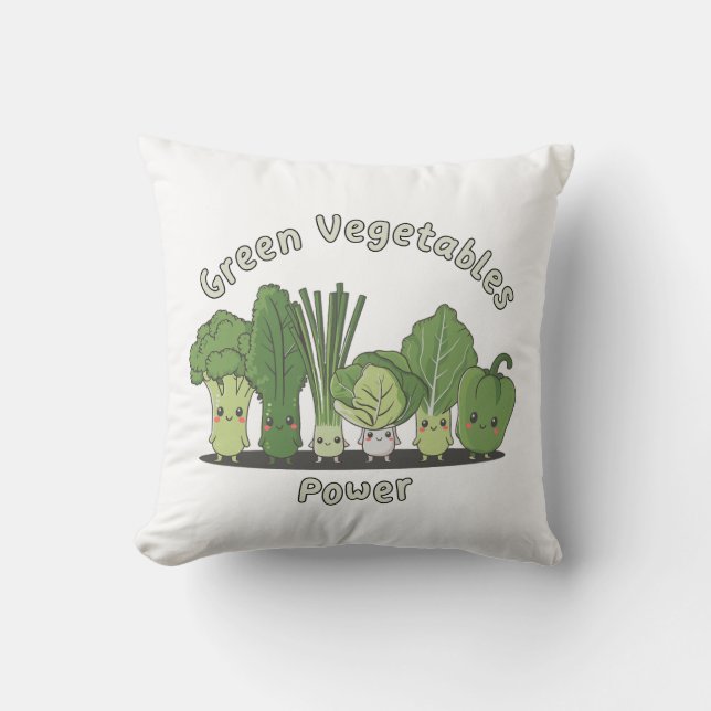 Cojín Decorativo Poder vegetal verde (Anverso)
