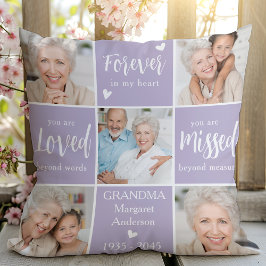 Cojín Decorativo Poema conmemorativo moderno de 6 Collages de fotos