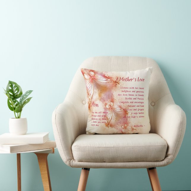 Cojín Decorativo Poema de amor de madre versus mariposa personaliza (Silla)