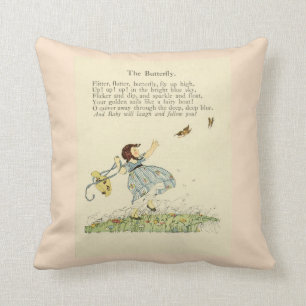 Cojín Decorativo Poema de época "La mariposa",