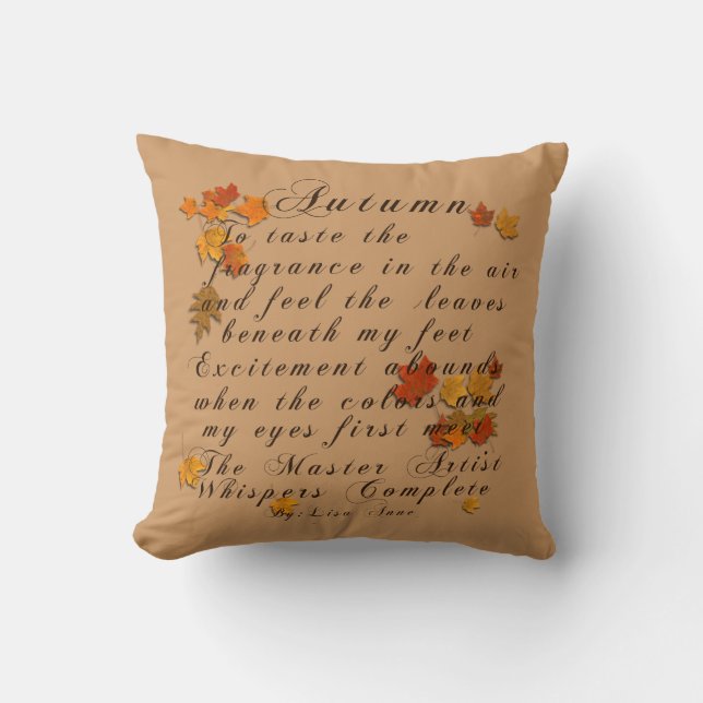 Cojín Decorativo Poema del otoño (Anverso)