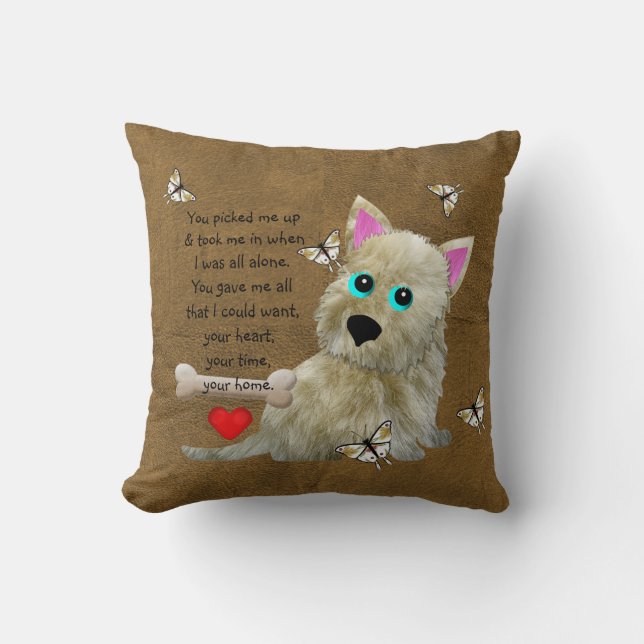 Cojín Decorativo Poema del perrito (Anverso)