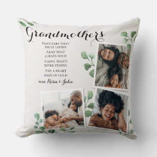 Cojín Decorativo Poema para la abuela Grammy Nana de Grandkids Foto