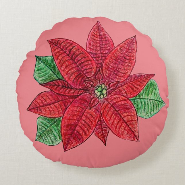Cojín decorativo Poinsettia (Anverso)
