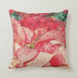 Cojín Decorativo poinsettia/almohada floral