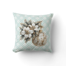 Poinsettia blanca y ornamento de oro