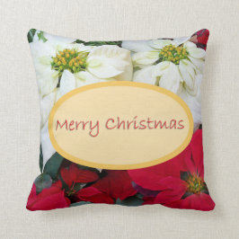Cojín Decorativo Poinsettia de las Felices Navidad