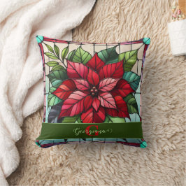 Cojín Decorativo Poinsettia de vidrio templado personalizado
