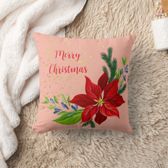 Cojín Decorativo Poinsettia Floral Bouquet (Manta)