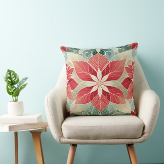 Cojín Decorativo Poinsettia Navideña Festiva