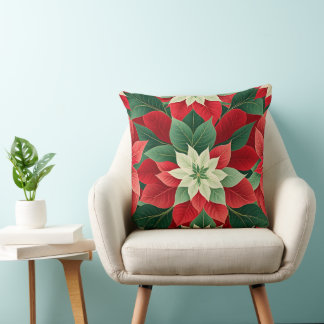 Cojín Decorativo Poinsettia Navideña Festiva