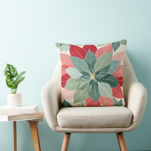 Cojín Decorativo Poinsettia Navideña Festiva