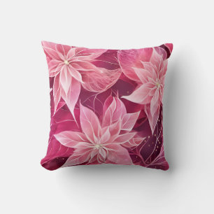 Cojín Decorativo Poinsettia Rosa Suave Brillante