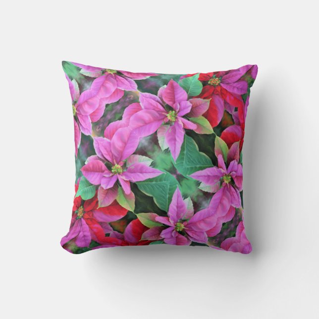 Cojín decorativo - Poinsettias (Anverso)