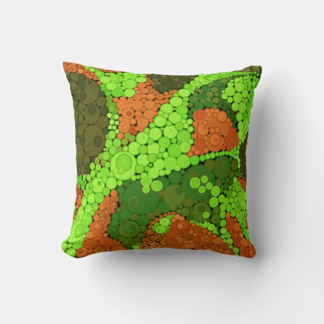 Cojín Decorativo Pointillismo sin foco, círculos pintados a mano al (Anverso)