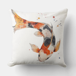 Cojín Decorativo 🐟 Poisson Koi en Aquarelle : Harmonie en Mouvemen