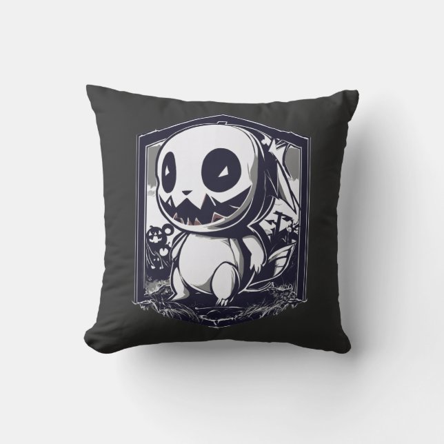 Cojín Decorativo Pokémon Halloween  Blanco y Negro (Anverso)
