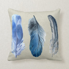 Cojín decorativo poliéster de plumas pintadas a ma