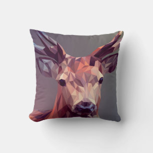 Cojín Decorativo Polígonos de ciervo Diseño Gráfico Escala Animal P
