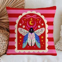 Polilla Celestial sobre Rayas Rosadas y Rojas Maxi