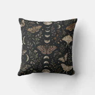 Cojín Decorativo Polilla Lunar Celestial Bruja Gótica Botánica Natu