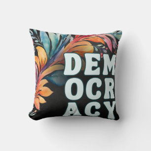 Cojín Decorativo Política Colorida Temática Retro Groovy Democracia