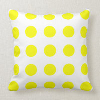 Polka amarillo brillante en blanco