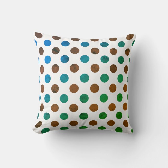 Cojín Decorativo Polka Dot Blue y Green (Anverso)