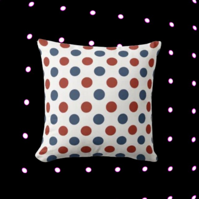 Cojín Decorativo Polka Dot Navy Red (Subido por el creador)