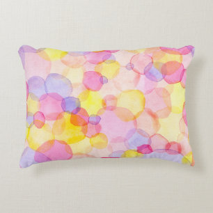 Cojín Decorativo Polka Dot Splash: Colorida acuarela