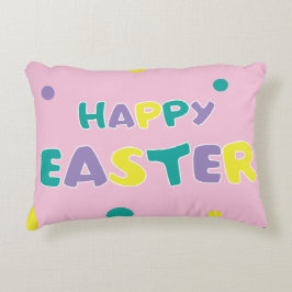 Cojín Decorativo Polka Dots Pastel Pink Happy Easter
