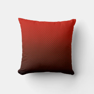 Cojín Decorativo Polka punto gradiente rojo color negro impresión o