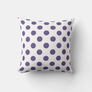 Cojín Decorativo Polka ultravioleta sobre blanco