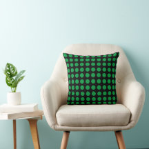 Cojín decorativo Polkadot verde y negro