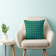 Cojín decorativo Polkadot verde y Verde azulado