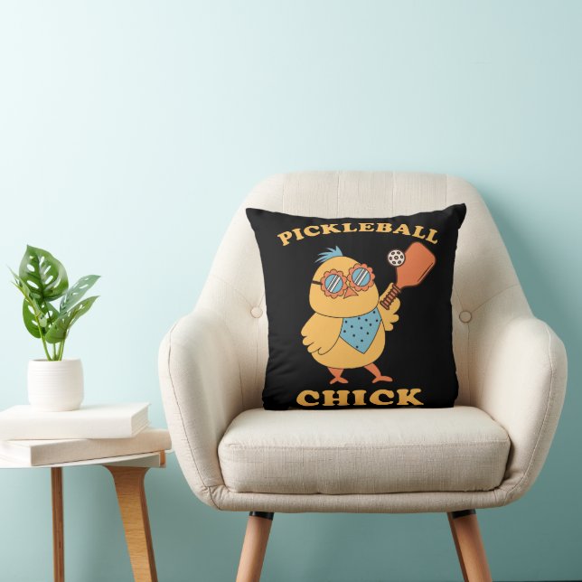Cojín Decorativo Pollita de Pickleball - retro (Silla)