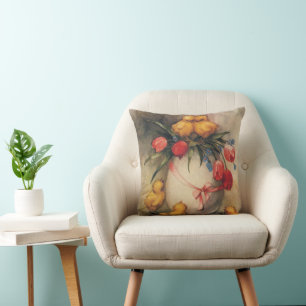 Cojín Decorativo Pollitos de Pascua antiguos, huevo con flores de t