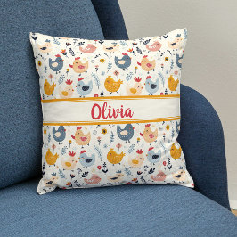 Cojín Decorativo Pollitos Lindos en la Granja Personalizado