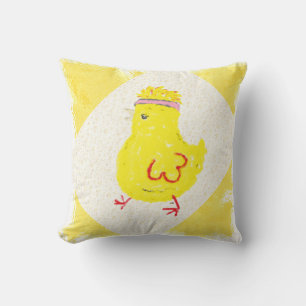 Cojín Decorativo Pollo animado de arte digital