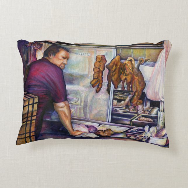 Cojín Decorativo Pollo besado por el sol, Singapur (Reverso)