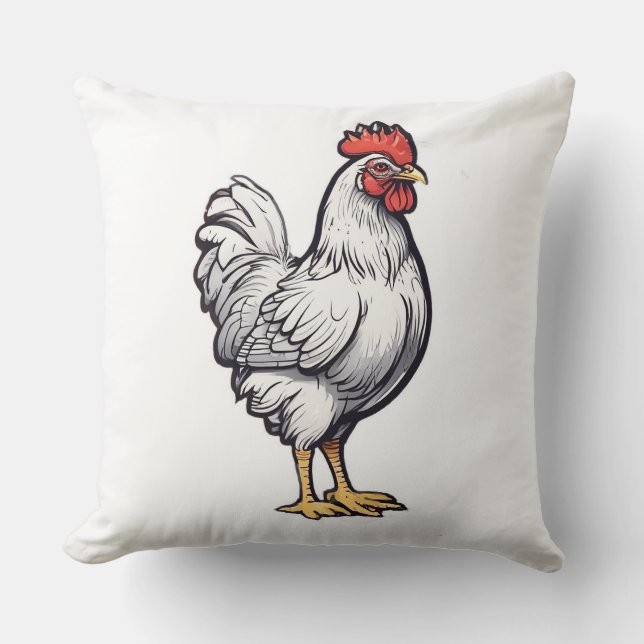 Cojín Decorativo Pollo blanco (Anverso)