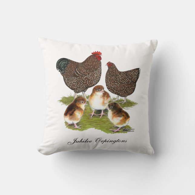 Cojín Decorativo Pollo Familiar Orpington Jubileo (Anverso)