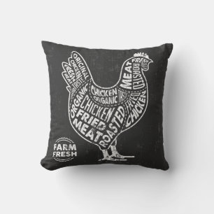 Cojín Decorativo Pollo Grunge clásico retro vintage