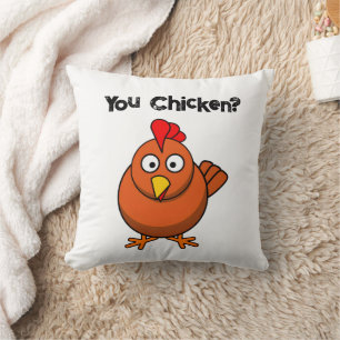 Cojín Decorativo ¿Pollo?, una tía graciosa Personalizado de gallo m