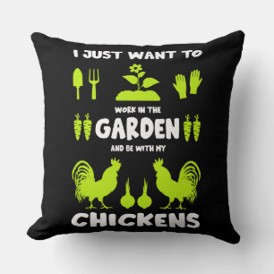 Cojín Decorativo Pollos Y Jardinería