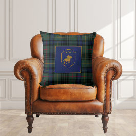 Cojín Decorativo Polo Ecuestre Cuadros Clásicos Monogramados de Tar