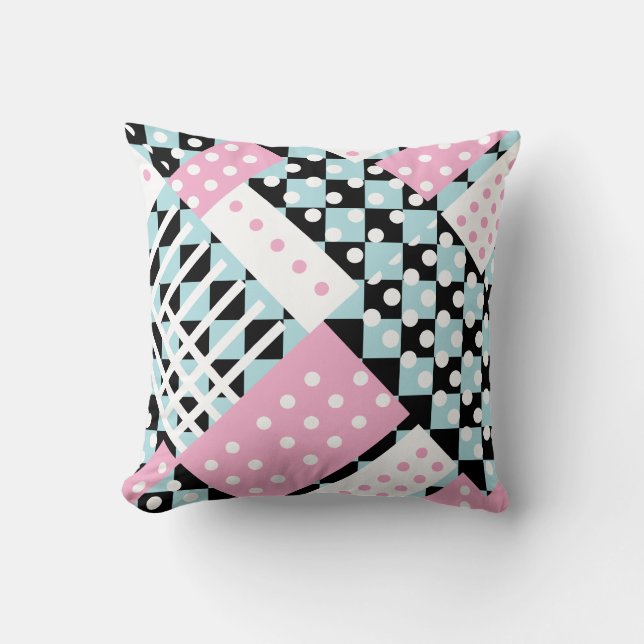 Cojín Decorativo Polvo azul y rosa (Anverso)