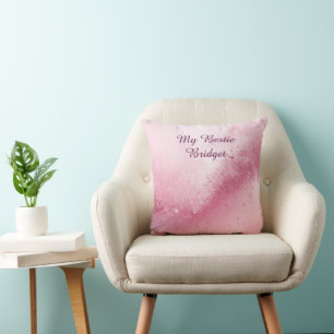 Cojín Decorativo Polvo brillante de mármol abstracto femenino rosa
