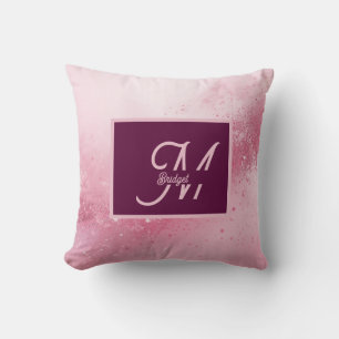Cojín Decorativo Polvo brillante de mármol abstracto femenino rosa 